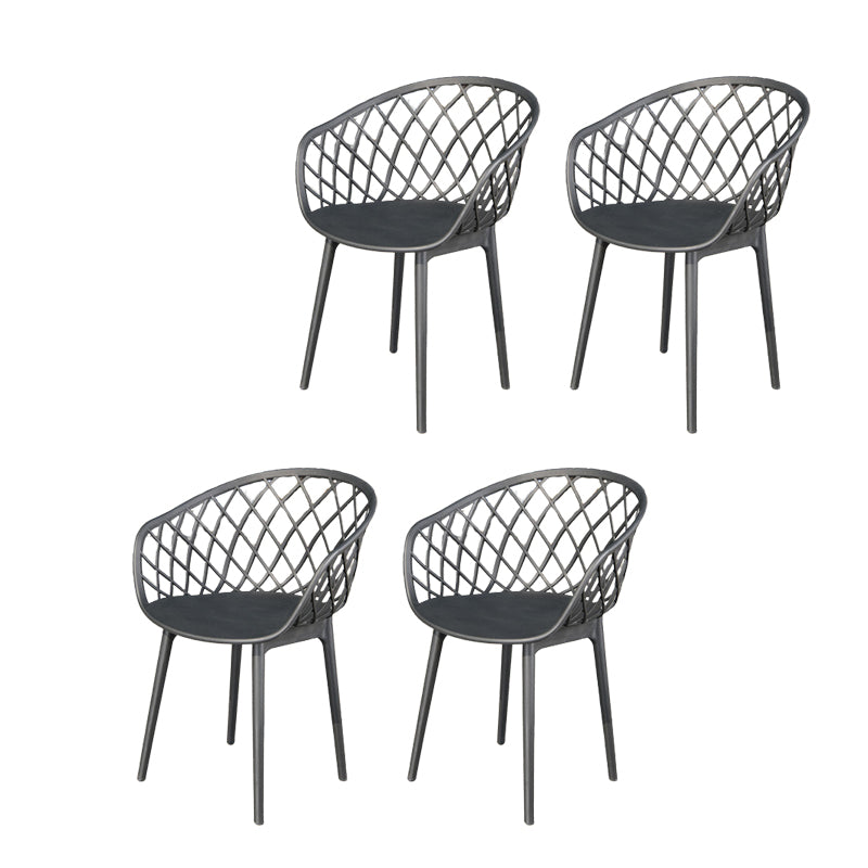 Contemporary Plastic Outdoors Dining Chairs Stacking Patio Dining Chair