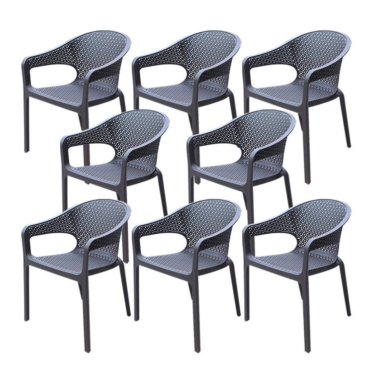Tropical Rattan Patio Dining Open Back Outdoors Dining Chairs