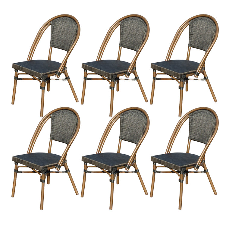 Tropical Rattan Patio Dining Open Back Outdoors Dining Chairs