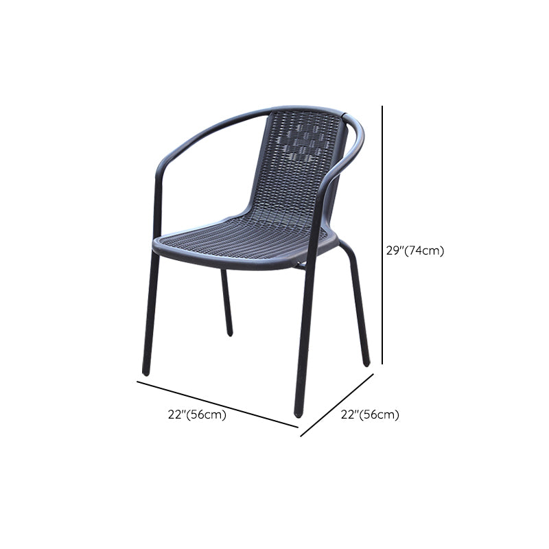 Tropical Rattan Patio Dining Open Back Outdoors Dining Chairs