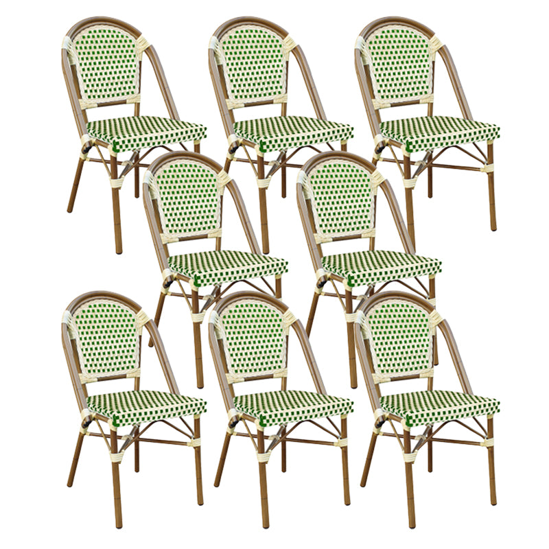 Tropical High Backrest Outdoors Dining Chairs with Rattan Dining Armchair