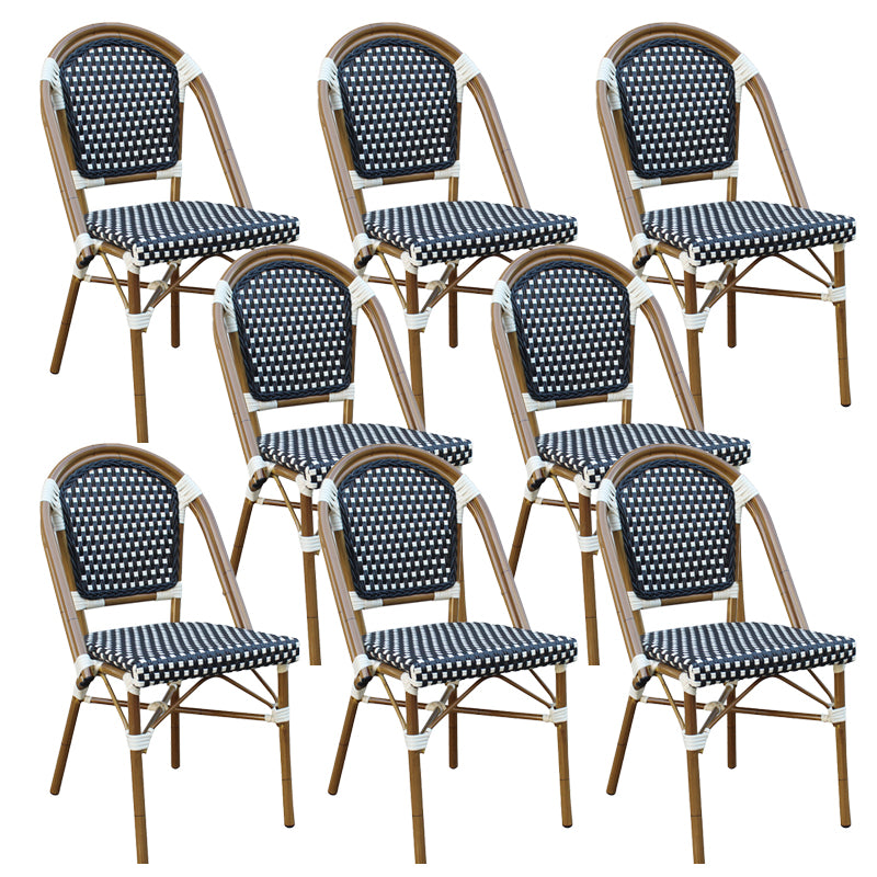 Tropical High Backrest Outdoors Dining Chairs with Rattan Dining Armchair