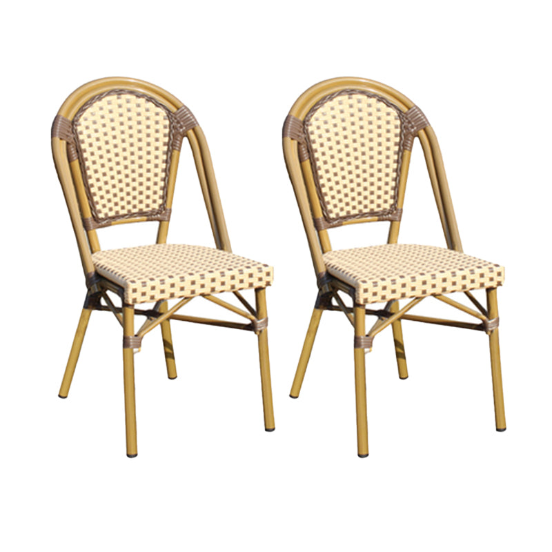 Tropical High Backrest Outdoors Dining Chairs with Rattan Dining Armchair