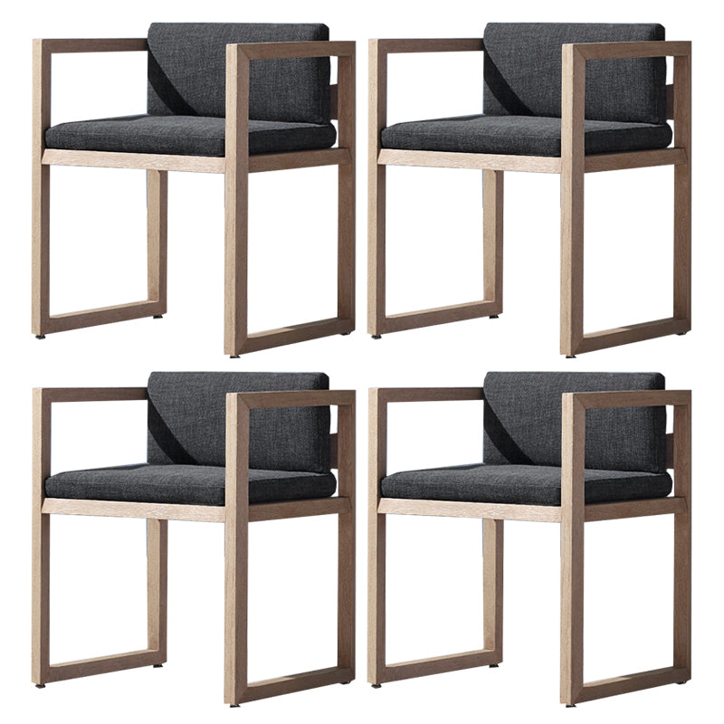 Modern Armed Chairs Solid Wood Natural RemovableUV Protective Finish Cushion