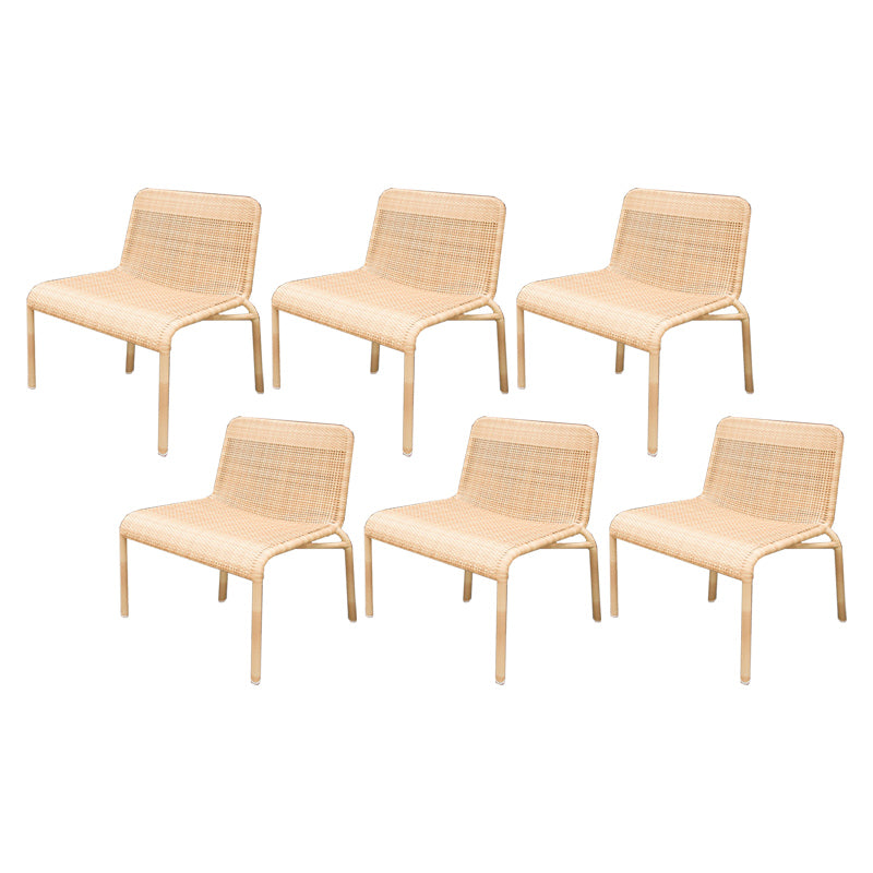 27" Wide Tropical Side Chair Rattan Armless Dining Side Chair