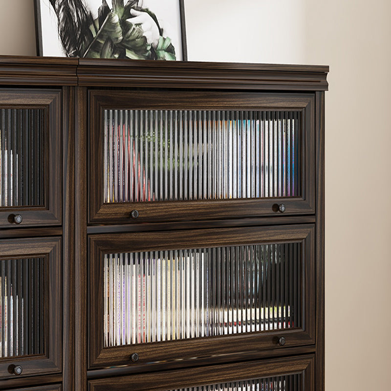 Modern Closed Back Standard Bookshelf Wooden Bookcase in Brown