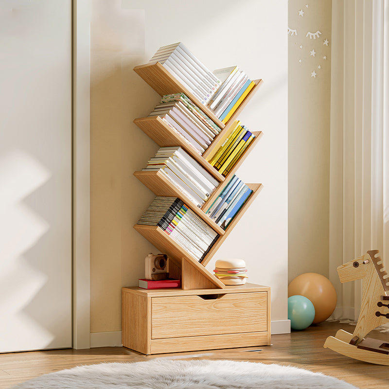 Engineered Wood Standard Scandinavian Closed Back Bookshelf with Shelves