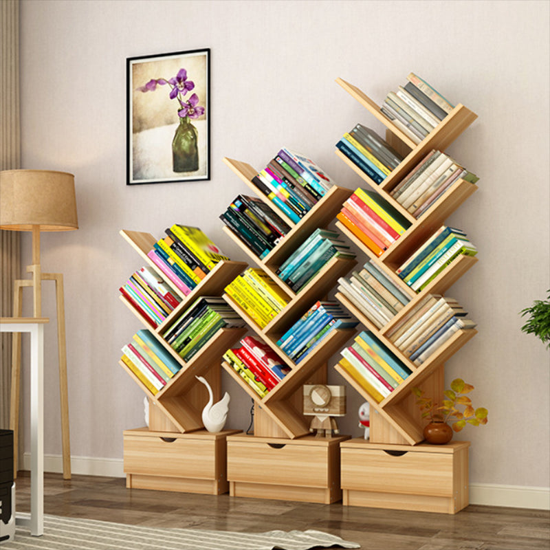 Engineered Wood Standard Scandinavian Closed Back Bookshelf with Shelves