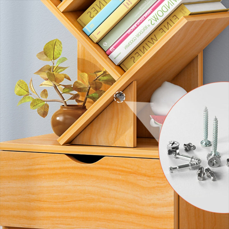 Engineered Wood Standard Scandinavian Closed Back Bookshelf with Shelves