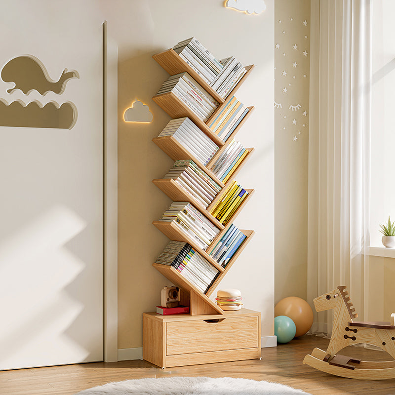 Engineered Wood Standard Scandinavian Closed Back Bookshelf with Shelves