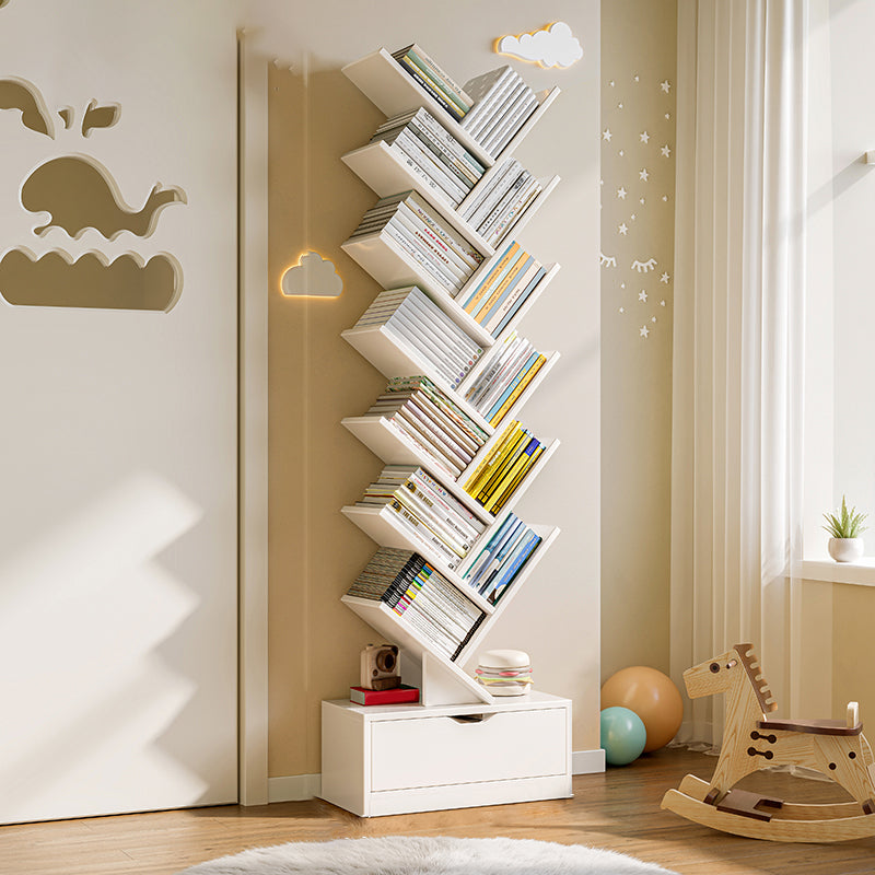 Engineered Wood Standard Scandinavian Closed Back Bookshelf with Shelves