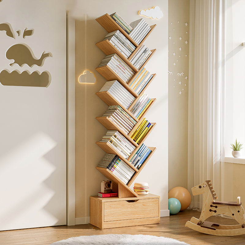 Engineered Wood Standard Scandinavian Closed Back Bookshelf with Shelves