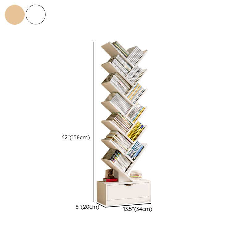 Engineered Wood Standard Scandinavian Closed Back Bookshelf with Shelves