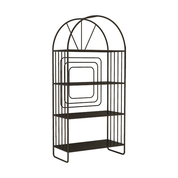 Scandinavian Metal Standard Bookshelf Open Back Bookcase with Shelves