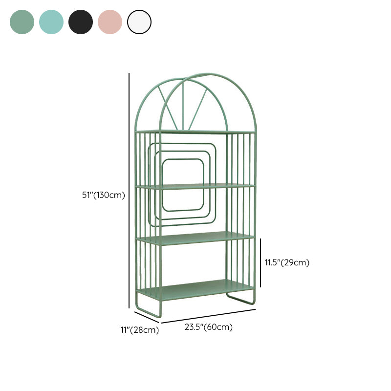Scandinavian Metal Standard Bookshelf Open Back Bookcase with Shelves