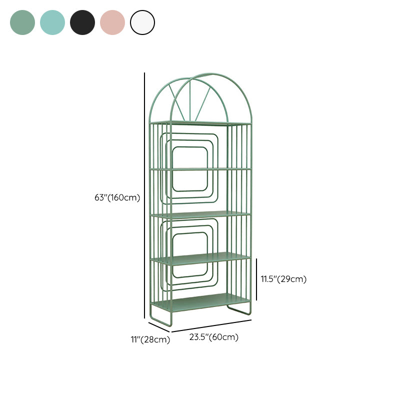 Scandinavian Metal Standard Bookshelf Open Back Bookcase with Shelves