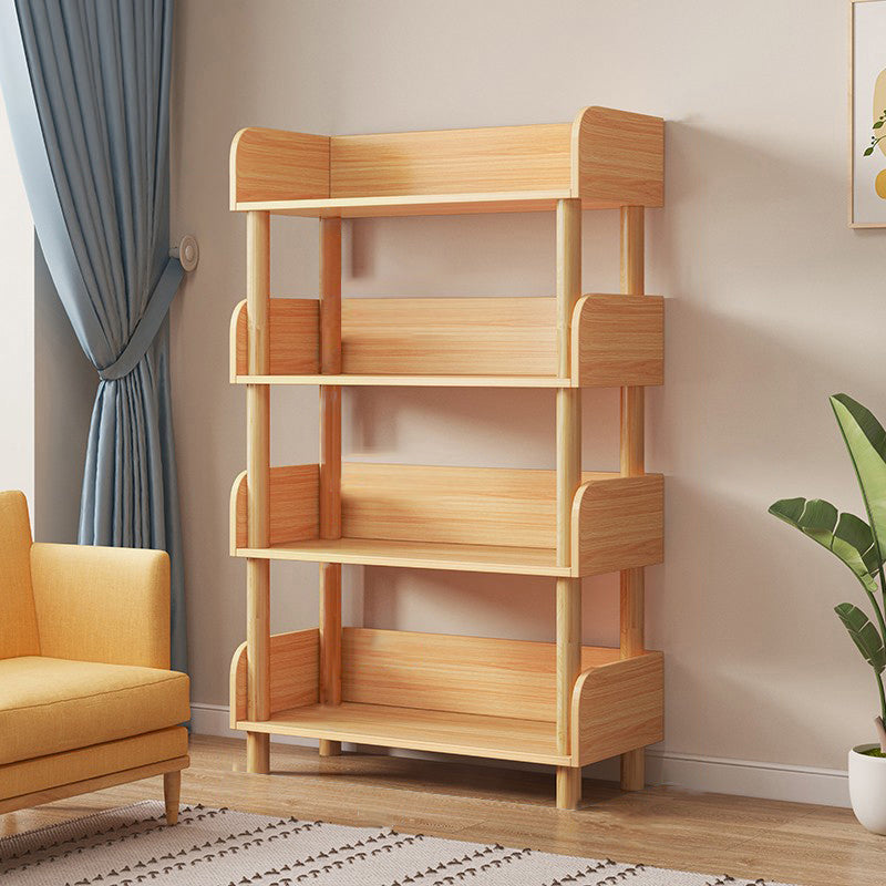 Open Back Standard Bookshelf Engineered Wood Bookcase for Study Room