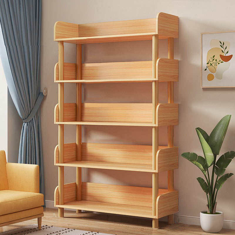 Open Back Standard Bookshelf Engineered Wood Bookcase for Study Room