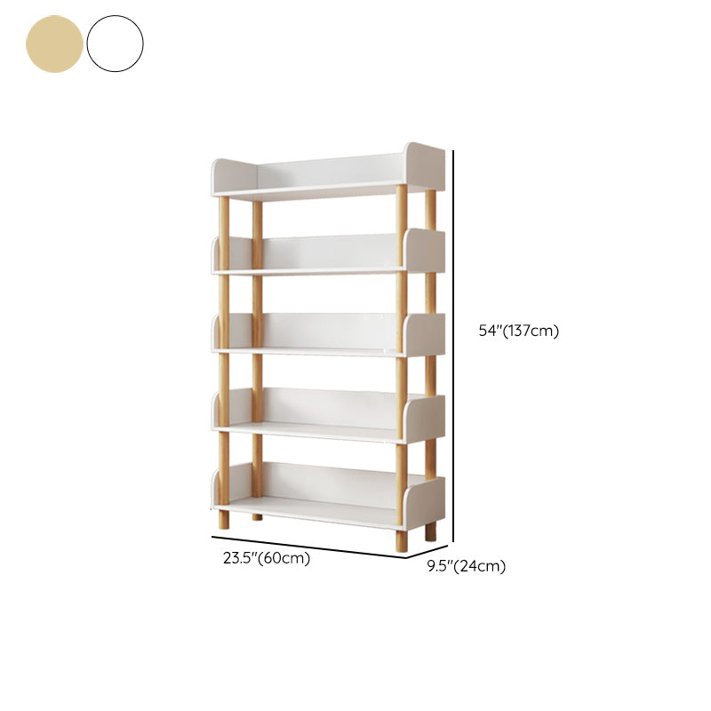 Open Back Standard Bookshelf Engineered Wood Bookcase for Study Room
