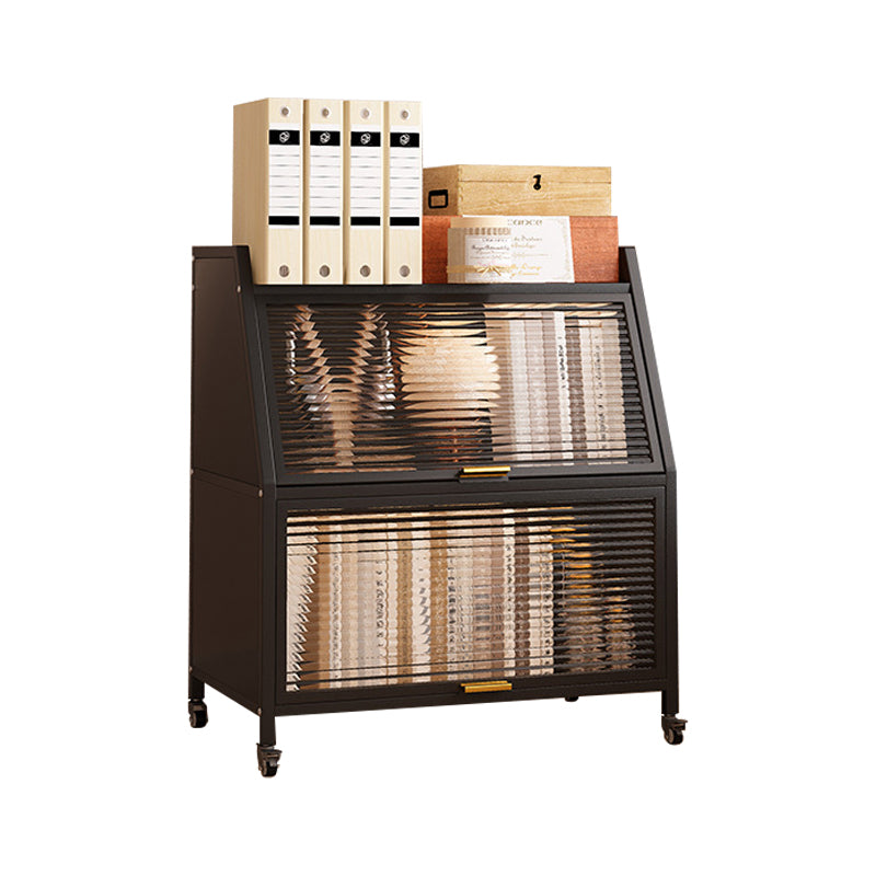 Standard Bookcase Metal Glam Closed Back Bookshelf with Shelves