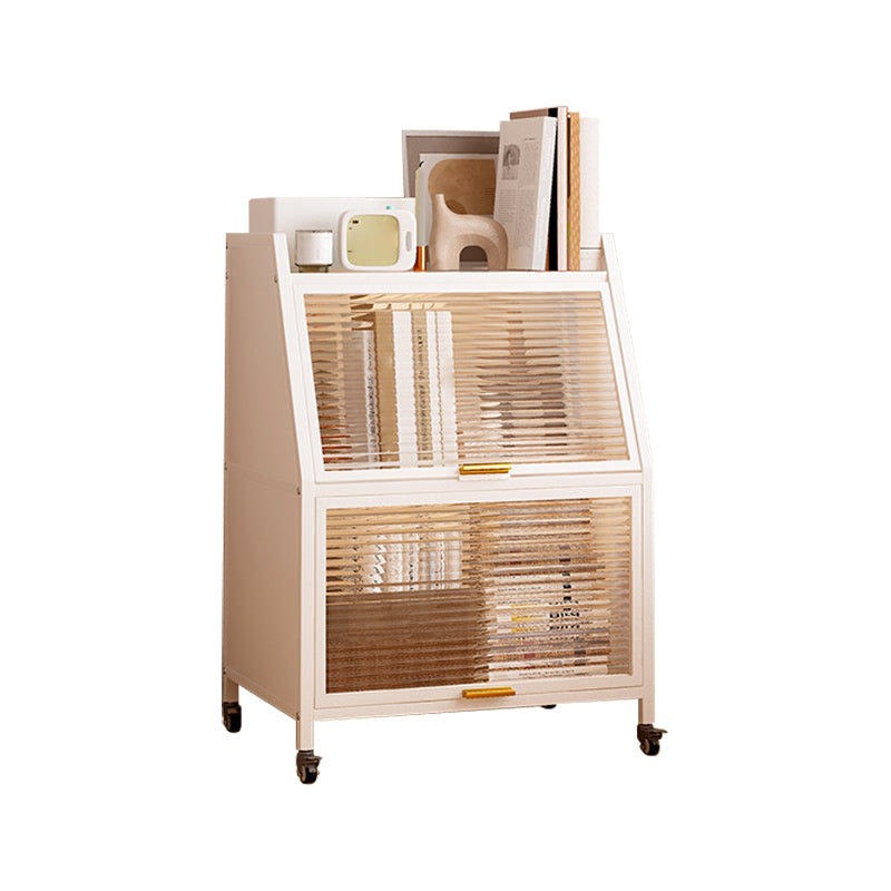 Standard Bookcase Metal Glam Closed Back Bookshelf with Shelves