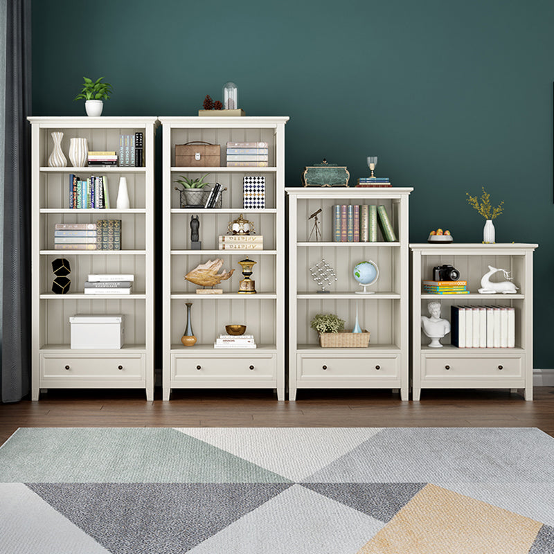 Modern Closed Back Standard Bookshelf Wooden Bookcase with Shelves for Study Room