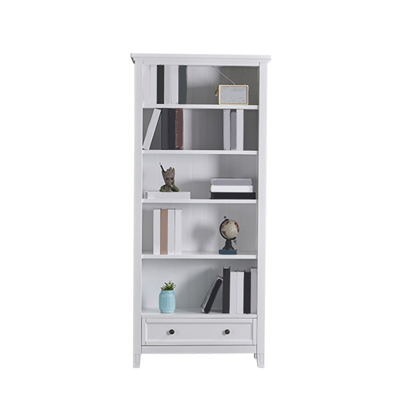 Modern Closed Back Standard Bookshelf Wooden Bookcase with Shelves for Study Room