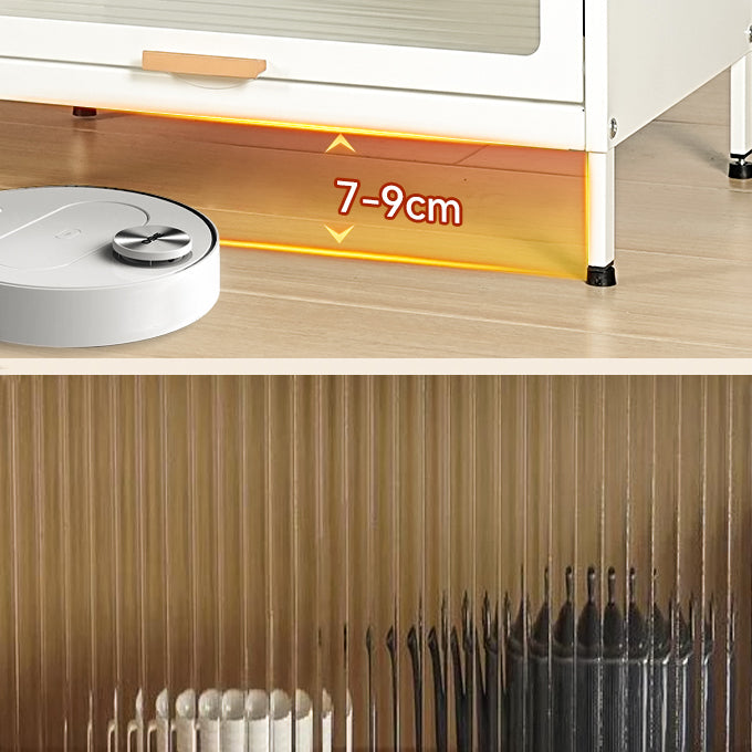 Metal Closed Back Bookcase Standard Glam Bookshelf with Cabinets