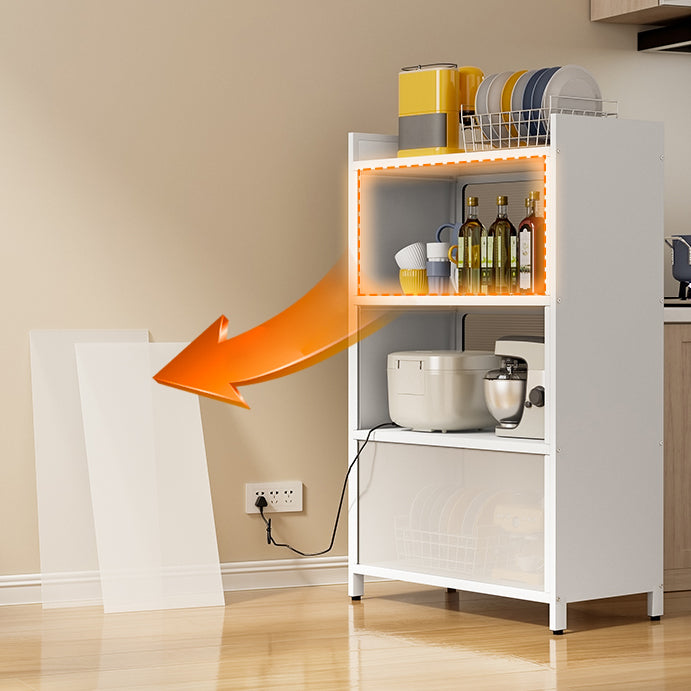 Metal Closed Back Bookcase Standard Glam Bookshelf with Cabinets