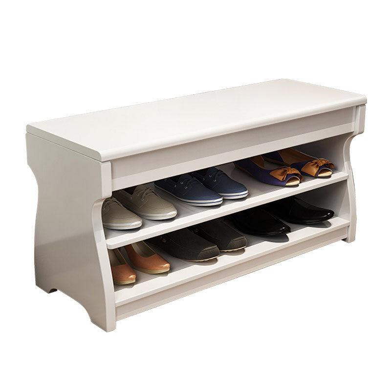 Modern Entryway Bench Wooden Seating Bench with Shoe Storage , 12" Width