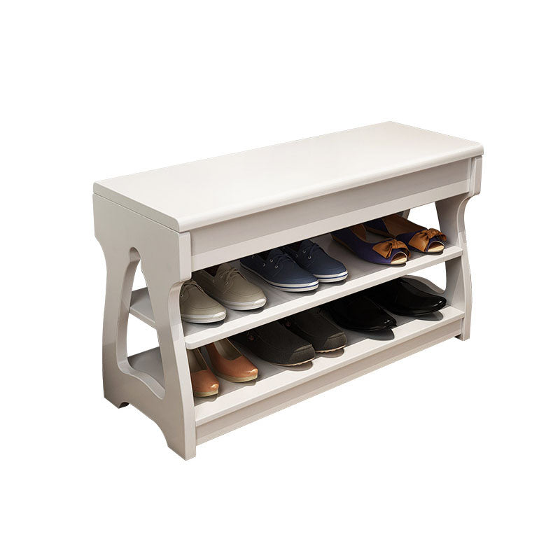 Modern Entryway Bench Wooden Seating Bench with Shoe Storage , 12" Width