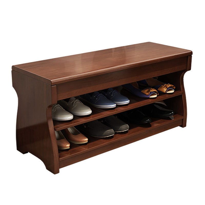 Modern Entryway Bench Wooden Seating Bench with Shoe Storage , 12" Width