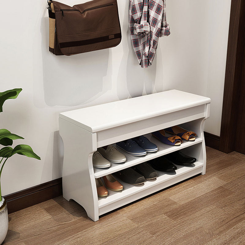 Modern Entryway Bench Wooden Seating Bench with Shoe Storage , 12" Width