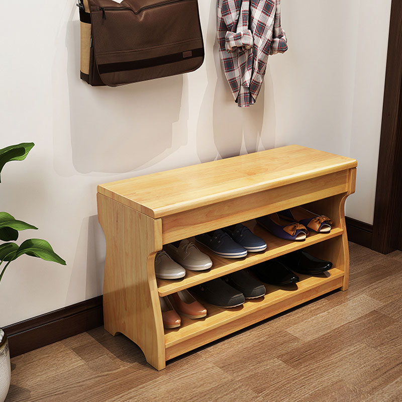 Modern Entryway Bench Wooden Seating Bench with Shoe Storage , 12" Width