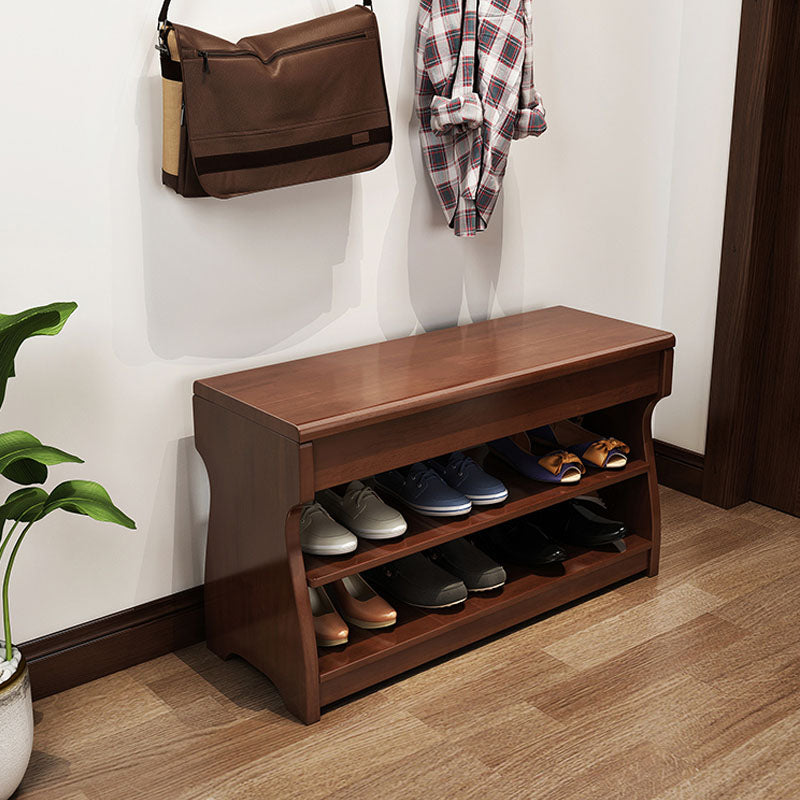 Modern Entryway Bench Wooden Seating Bench with Shoe Storage , 12" Width