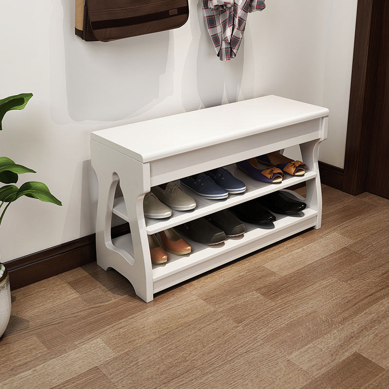 Modern Entryway Bench Wooden Seating Bench with Shoe Storage , 12" Width