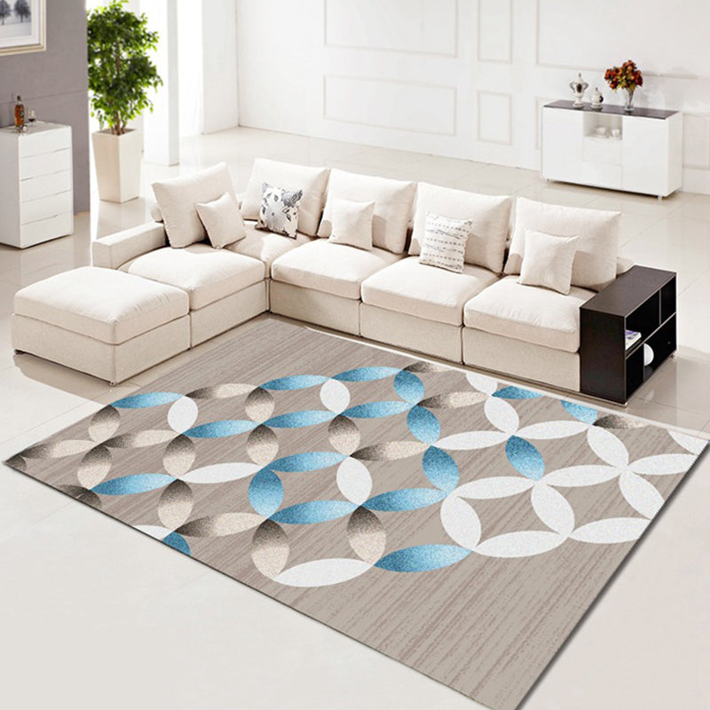 Modern Beige Rug Polyester Graphic Indoor Rug Washable Rug for Home Decor