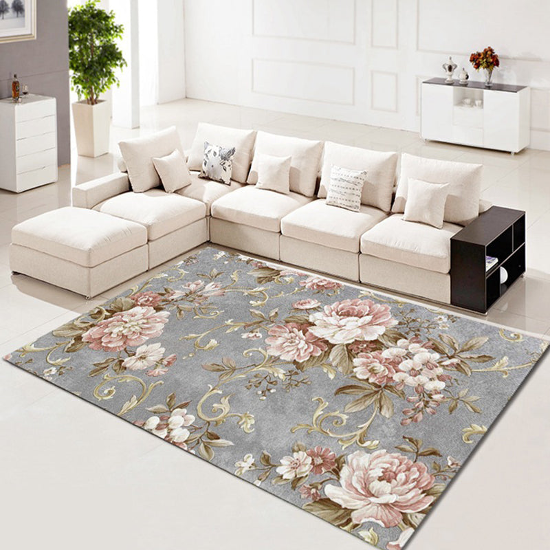 Modern Beige Rug Polyester Graphic Indoor Rug Washable Rug for Home Decor
