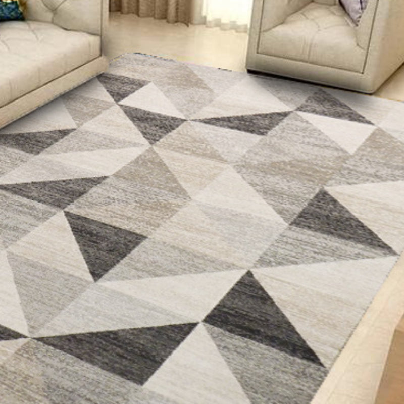 Black Modern Carpet Geometric Polyester Carpet Washable Carpet for Home Decor