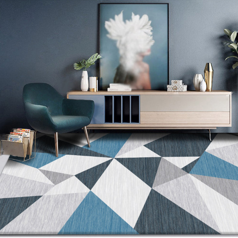 Yellow Modern Carpet Geometry Polyester Carpet Washable Area Carpet for Living Room