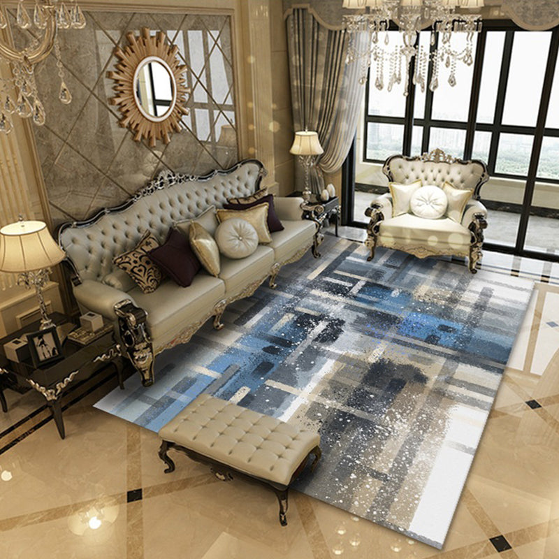 Yellow Modern Carpet Geometry Polyester Carpet Washable Area Carpet for Living Room