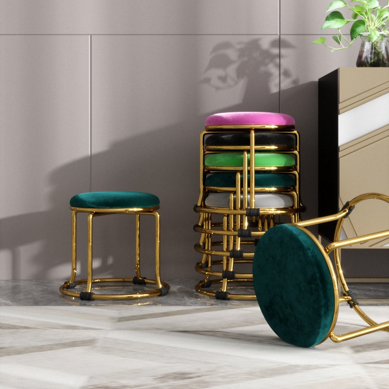 Fabric Standard Stool Modern Style Simple Household Round Stool