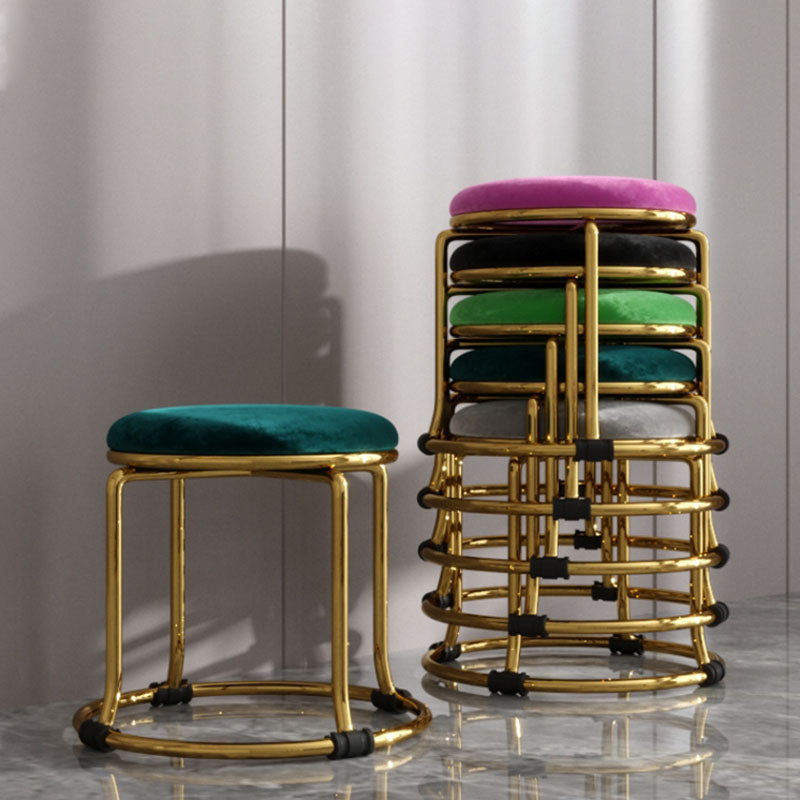 Fabric Standard Stool Modern Style Simple Household Round Stool