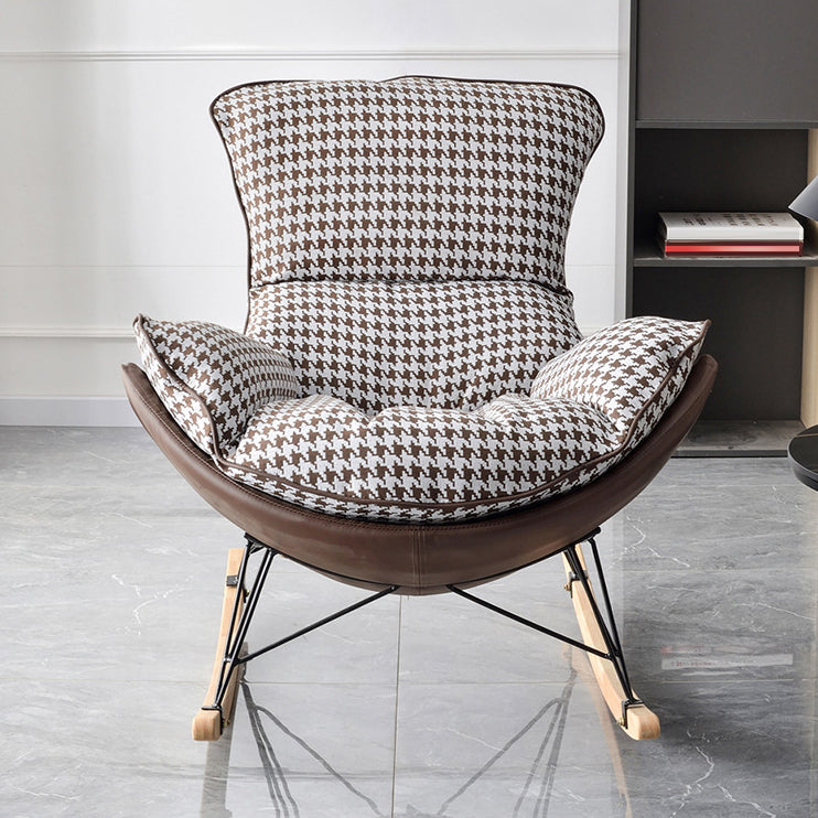 Contemporary Style Nursery Rocking Chair Indoor Rocking Chair with Ottoman