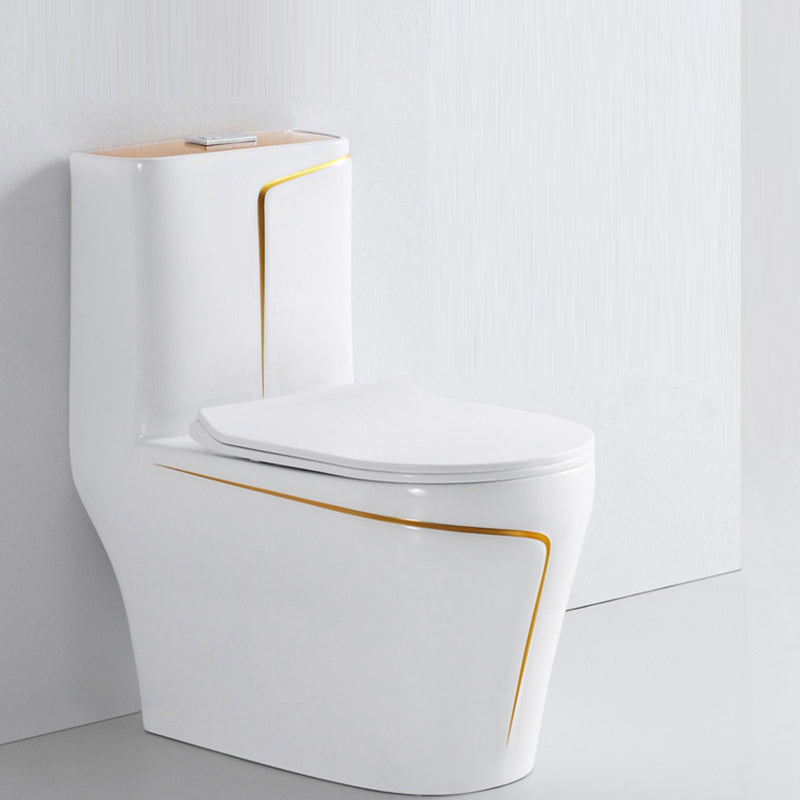 Traditional White Ceramic Flush Toilet Seat Included Urine Toilet for Washroom
