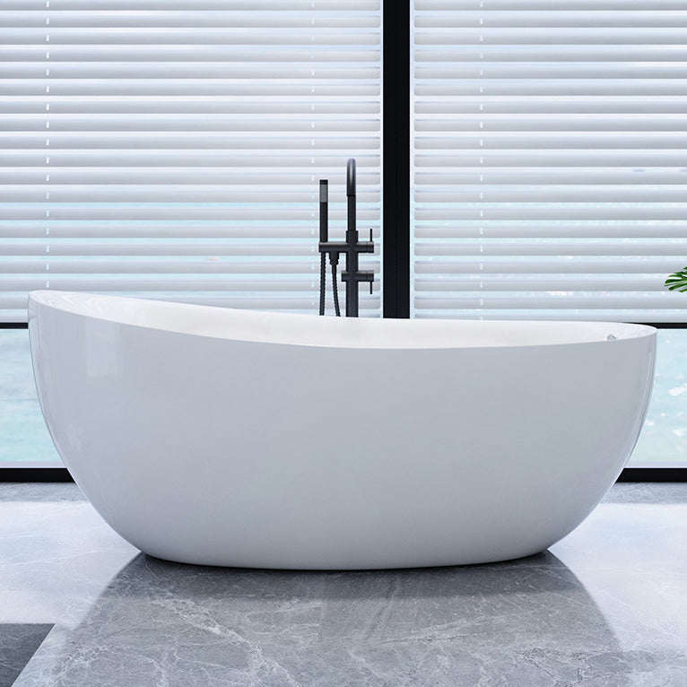 Modern Slipper Bathtub Freestanding Acrylic Soaking White Bath