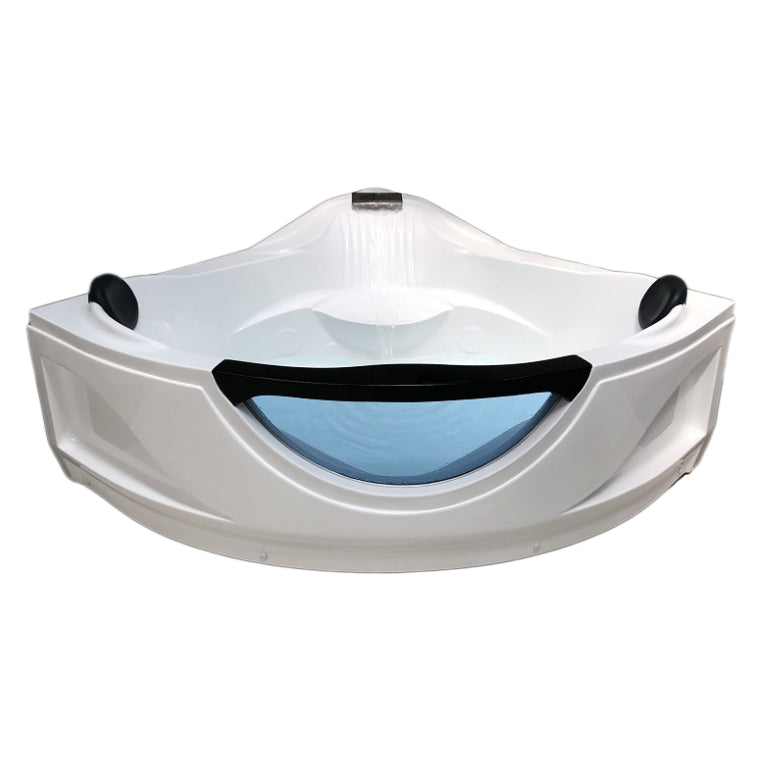 Modern Corner Bathtub Acrylic Soaking White Back to Wall Bathtub