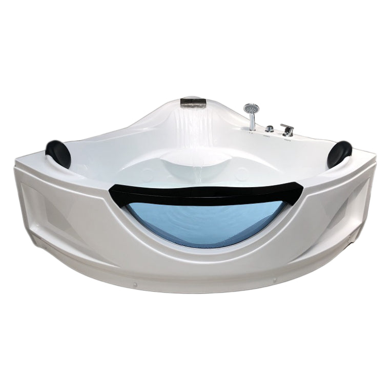 Modern Corner Bathtub Acrylic Soaking White Back to Wall Bathtub