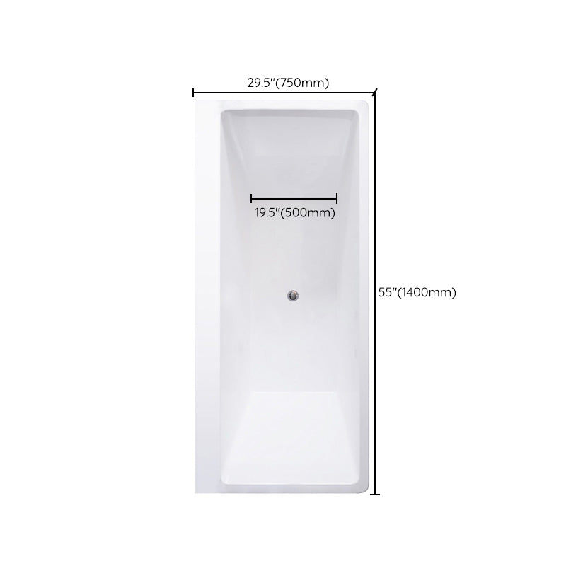 Soaking Acrylic Bathtub Drop in White Rectangular Modern Bath
