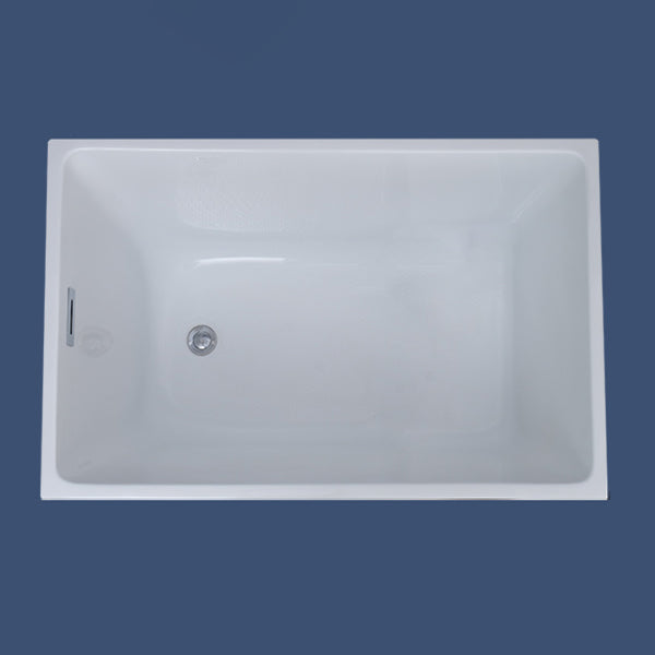 Modern Rectangular Bathtub Freestanding Acrylic Soaking White Bathtub (Board not Included)